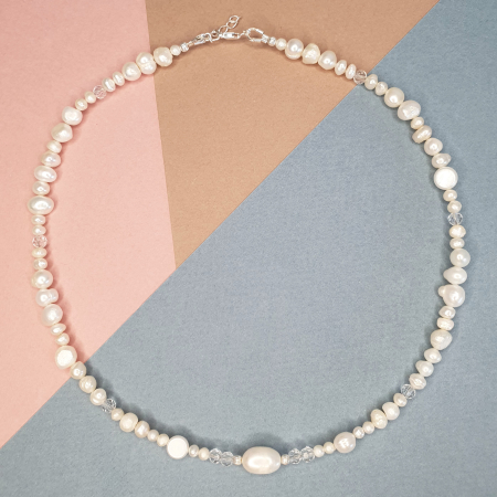 Bijuterii cu perle - Colier Choker Perle Imperfecte, nr 9, argint