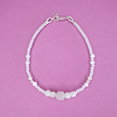 Bijuterii argint - Bratara Choker Piatra lunii, argint