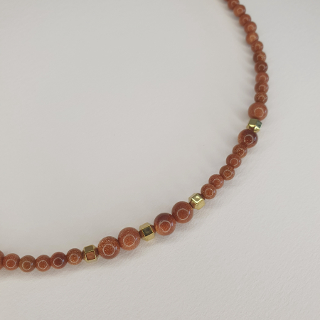 Colier Choker Goldstone, argint placat cu aur [1]