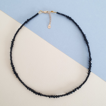 Coliere tip choker - Colier Choker Black, argint placat cu aur