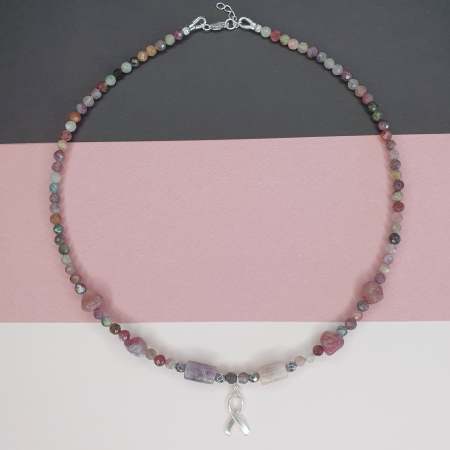 Bijuterii argint - Colier Choker Turmalina, argint