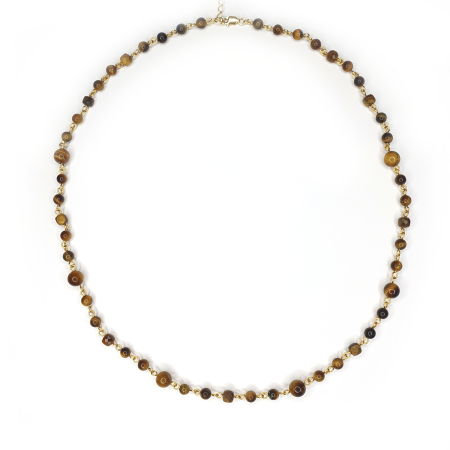 Colier complet Ochi de tigru, argint placat cu aur [1]