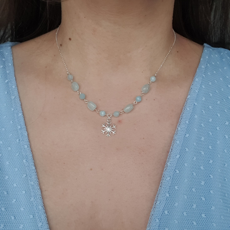 Colier Fulg de nea cu Acvamarin, argint [2]