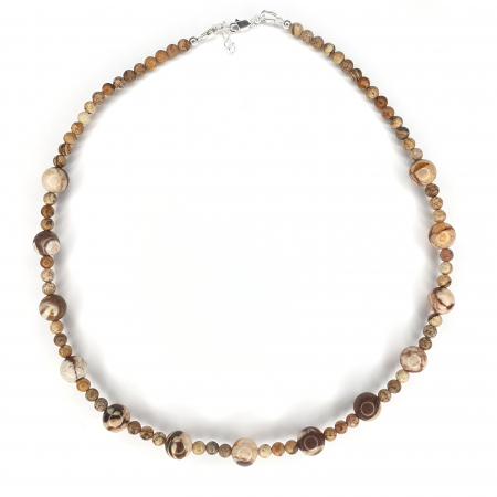 Bijuterii argint - Colier Choker Jasp Peisaj, argint