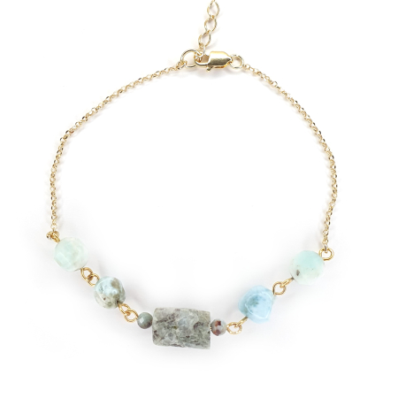 Leu - Bratara Larimar, argint placat cu aur