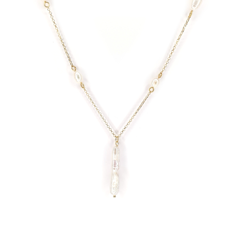 Colier Florina cu perle de cultura, argint placat cu aur [3]