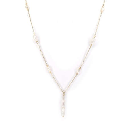 Colier Florina cu perle de cultura, argint placat cu aur [4]