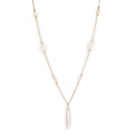 Colier Florina cu perle de cultura, argint placat cu aur [5]