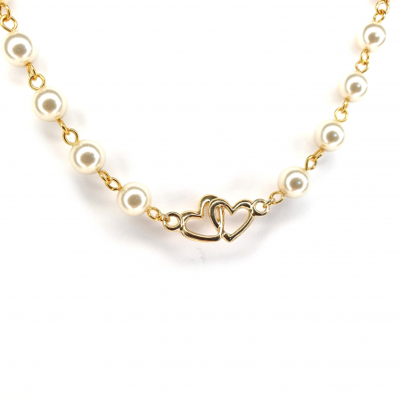 Colier perle Twin Love, argint placat cu aur [2]