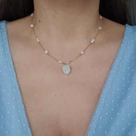 Colier Leona cu Piatra lunii, argint placat cu aur [2]