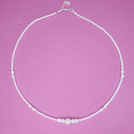 Bijuterii argint - Colier Choker Piatra lunii, argint