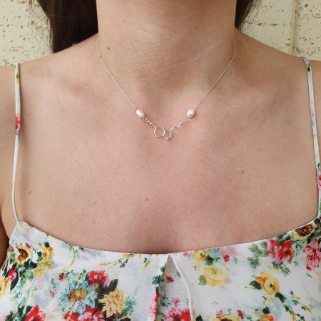 Set colier si cercei cu tija Silver Serotonina (Hormonul fericirii), argint [1]