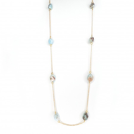 Colier Rare Larimar, argint placat cu aur [1]