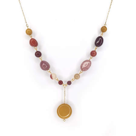 Colier Stones Mokait, argint placat cu aur [1]