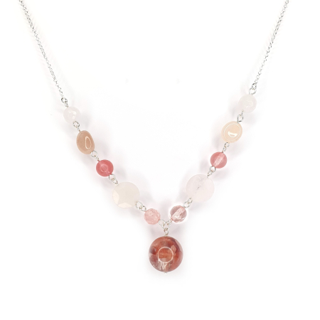 Leu - Colier Lorena cu pietre cuart, argint