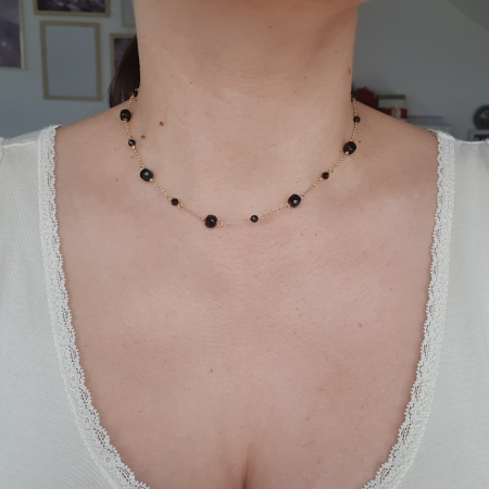 Colier Turmalina Neagra Gabi, argint placat cu aur [1]