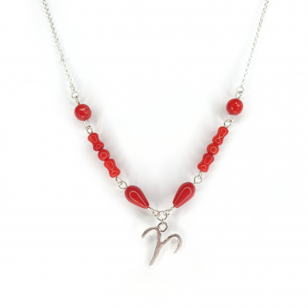Berbec - Colier Zodiac Berbec Coral, argint