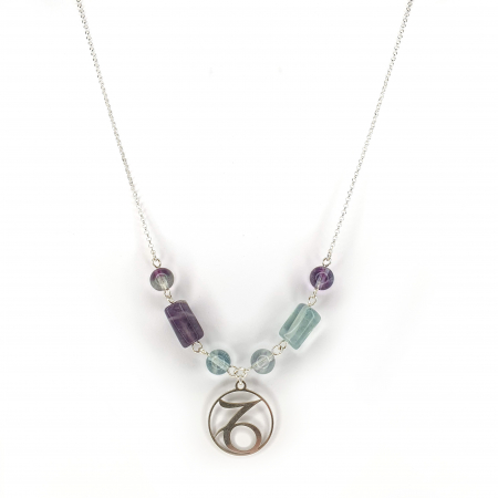 Colectia Zodiac - Colier Zodiac Capricorn Fluorit, argint