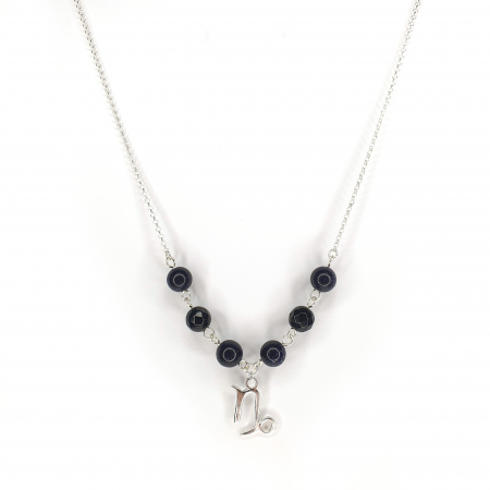 Colectia Zodiac - Colier Zodiac Capricorn Goldstone, argint