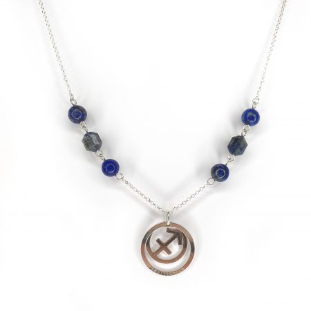 Colectia Zodiac - Colier Zodiac Sagetator Lapis Lazuli, argint