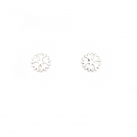 Set colier si cercei cu tija Snowflake, argint [4]