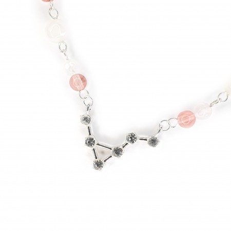 Colier Zodiac Balanta Cuart roz, argint [1]