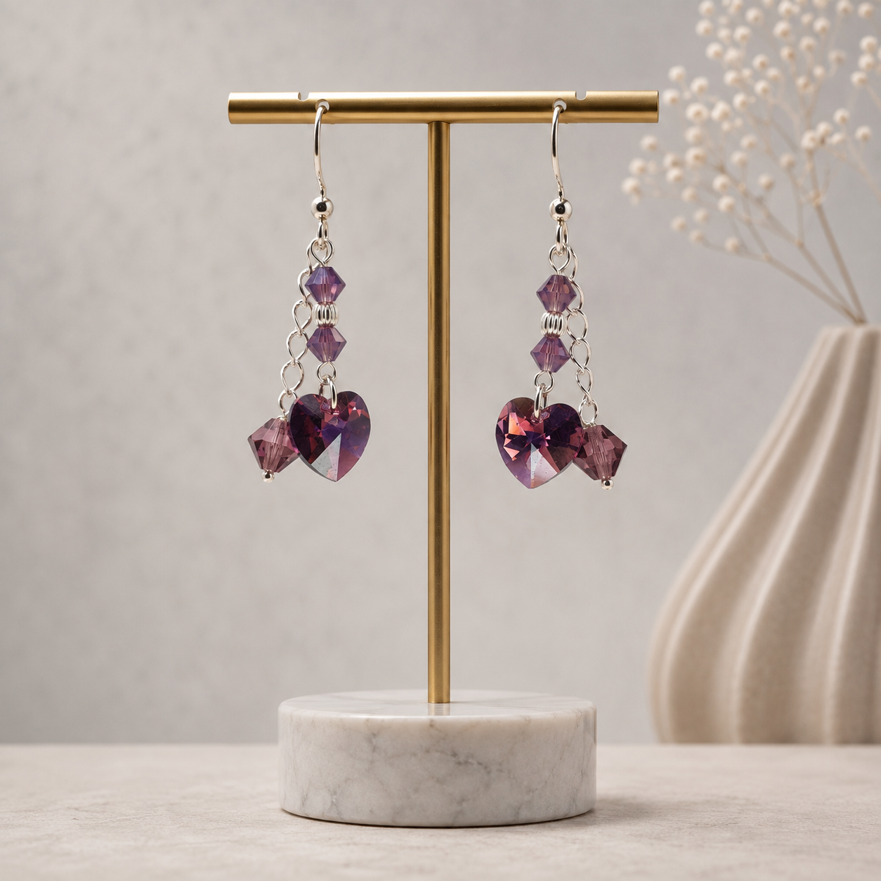 Cercei Clara Amethyst, argint