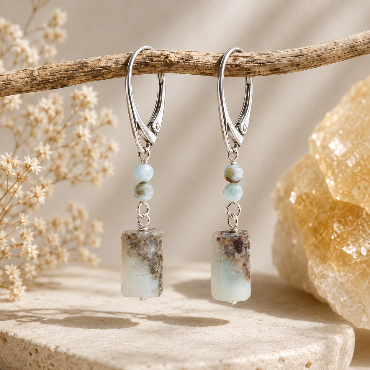 Cercei Alina cu Larimar, argint