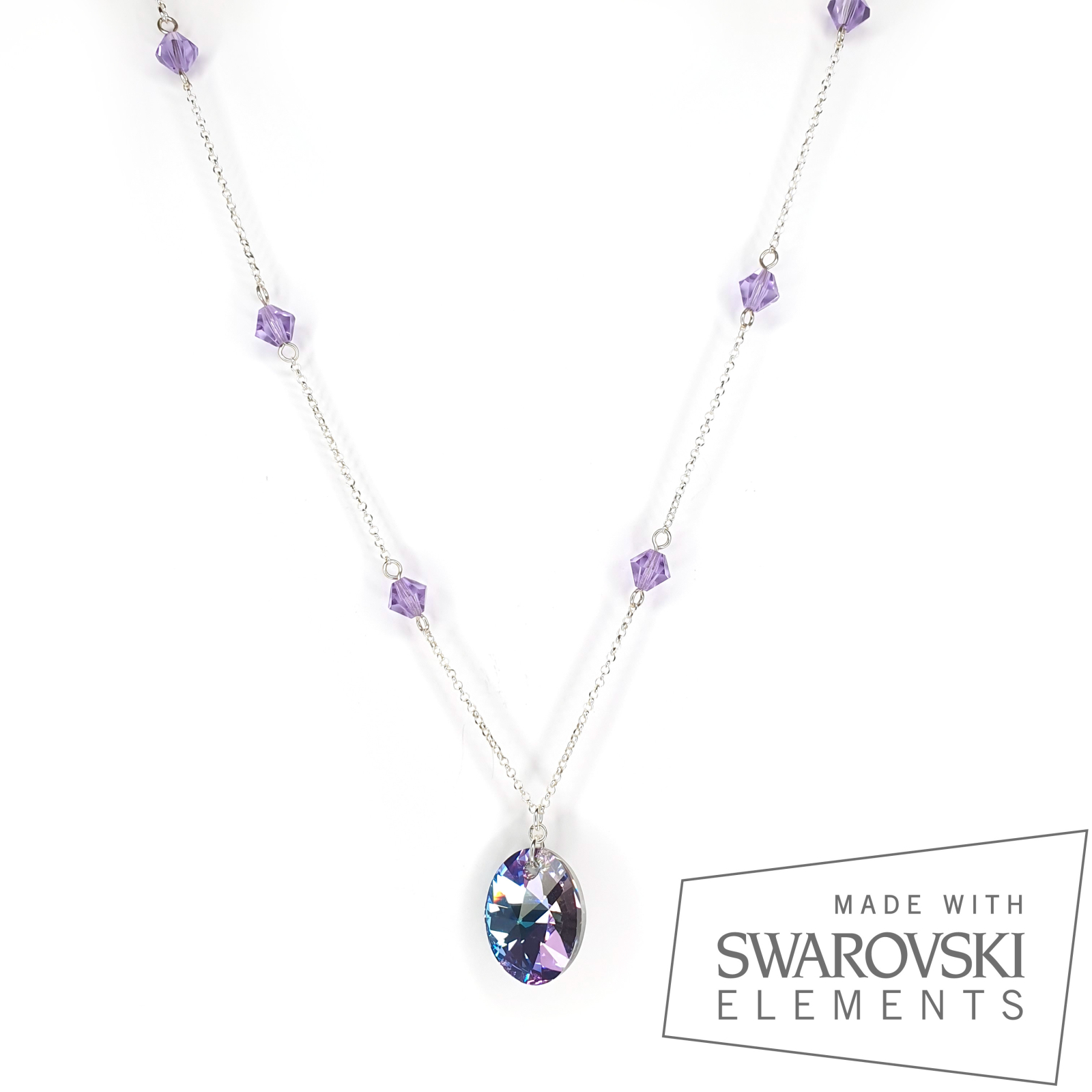 Colier Ligia cu cristale Swarovski, argint