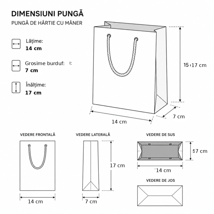 Punga carton OYSTER GREY premium, cu maner din SNUR textil [4]