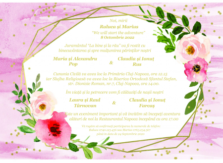 INVITATII NUNTA - Invitatie nunta C763