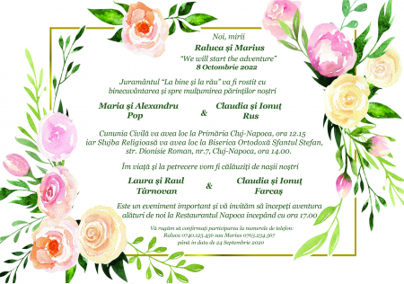 INVITATII NUNTA - Invitatie nunta C764