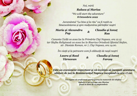 INVITATII NUNTA - Invitatie nunta C765