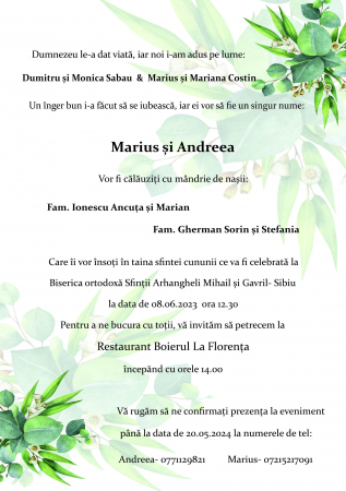INVITATII NUNTA - Invitatie nunta C772
