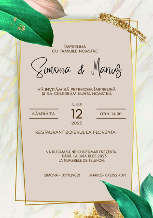 INVITATII NUNTA - Invitatie nunta C774