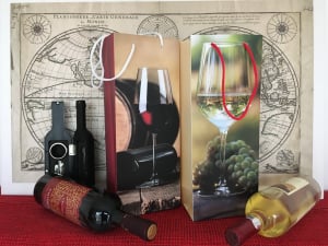 Pungi VIN premium - Pungi hartie premium, pentru VIN, cu maner snur textil, tiparita policromie