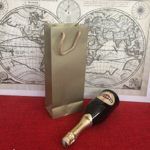 Pungi VIN premium - Punga vin din carton AURIU mat, cu maner din snur textil