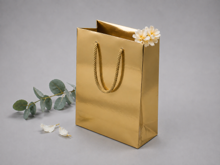 Pungi AURII premium - Pungi carton AURIU LUCIOS premium,cu maner snur textil