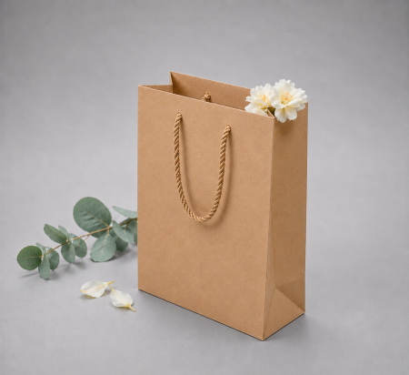 Pungi KRAFT NATUR premium - Pungi hartie KRAFT NATUR premium, netiparita,cu maner din snur textil