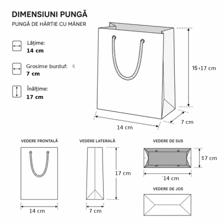 Punga carton OYSTER GREY premium, cu maner din SNUR textil [3]