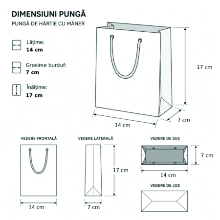 Punga carton OYSTER GREY premium, cu maner din SNUR textil [2]