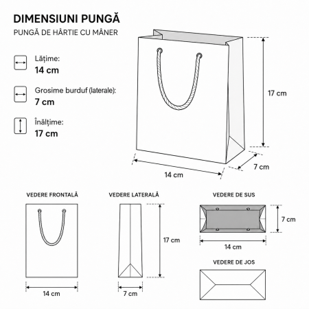 Punga carton ROSU premium, cu maner din SNUR textil [1]