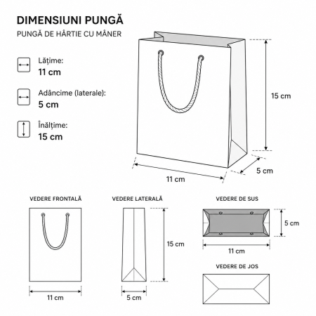 Punga carton SUN YELLOW premium, cu maner din SNUR textil [1]