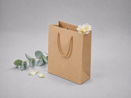 Pungi KRAFT NATUR premium - Pungi hartie KRAFT natur, cu maner rasucit