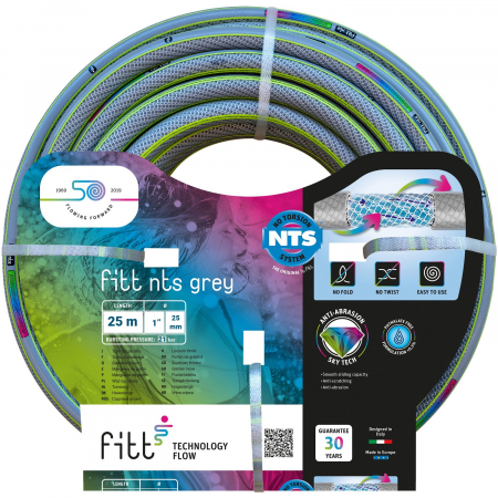 Furtun si accesorii udare - Furtun gradina NTS GREY, diametru interior 25 mm, R25 m
