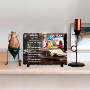 Placa Ardezie Dreptunghiulara 1 foto si mesaj educatoare