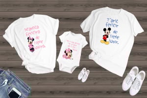 Tricou personalizat Aniversare / Botez / Mot - Set tricouri personalizate Mot Mickey si Minnie