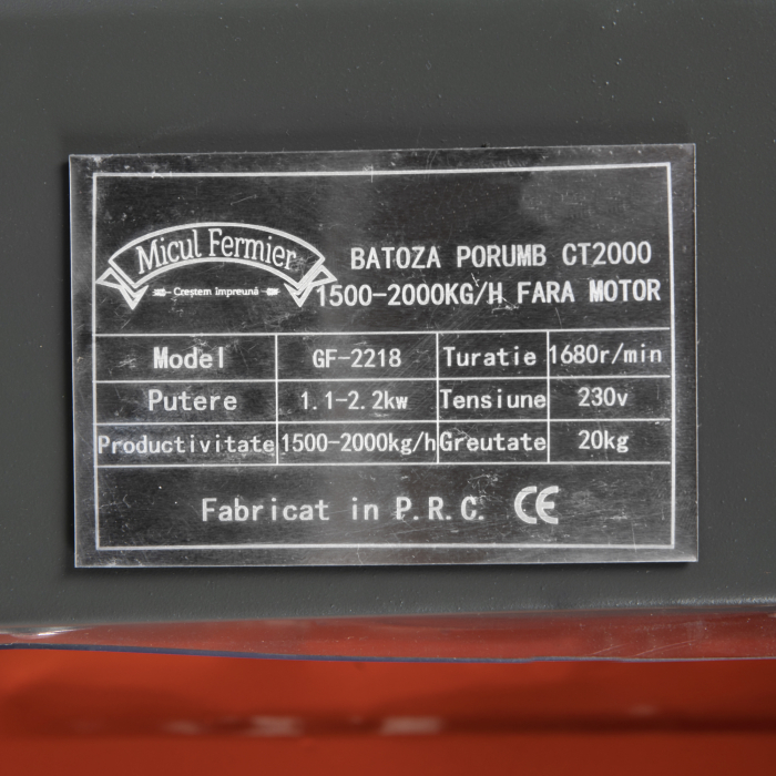 Batoza desfacat porumb Micul Fermier CT2000, capacitate mare, GF-1140 fara Motor [7]