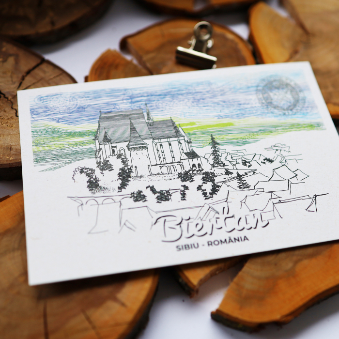 Carte postala Biertan, Sibiu, suvenir Transilvania [4]