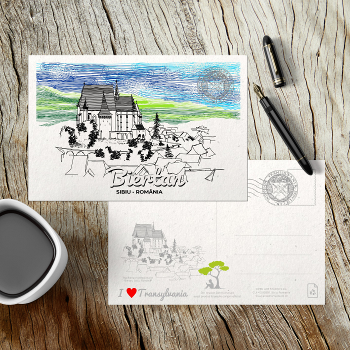 Carte postala Biertan, Sibiu, suvenir Transilvania [3]